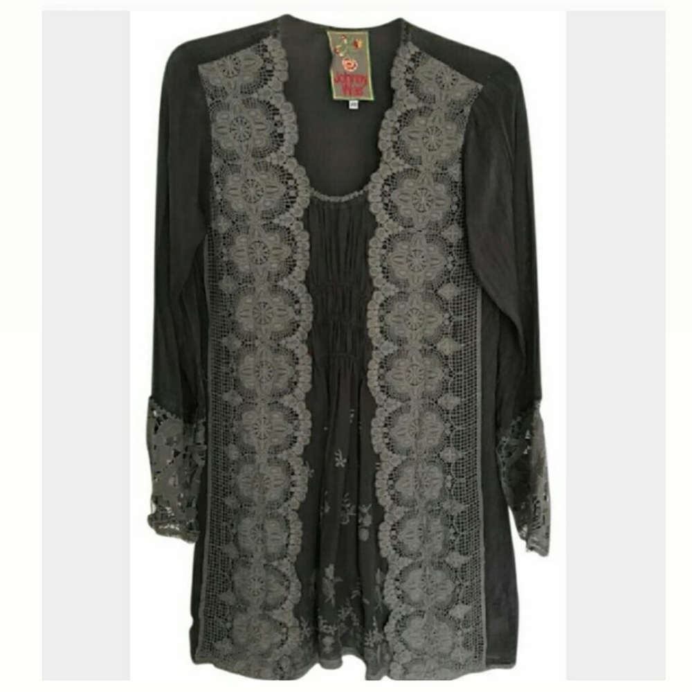 Johnny Was Gray Lace Tunic